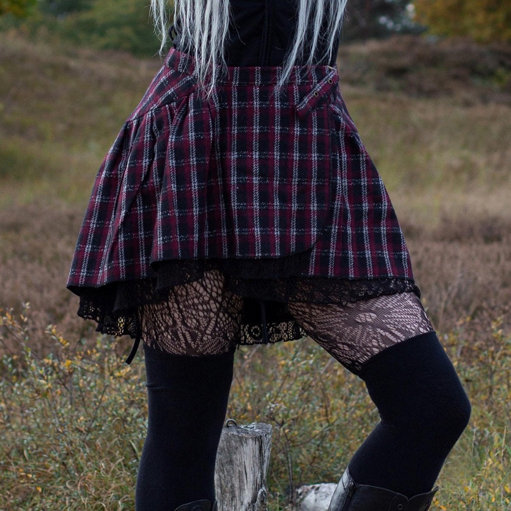 Celtic Fusion plaid wrap asymmetrical skirt NWT